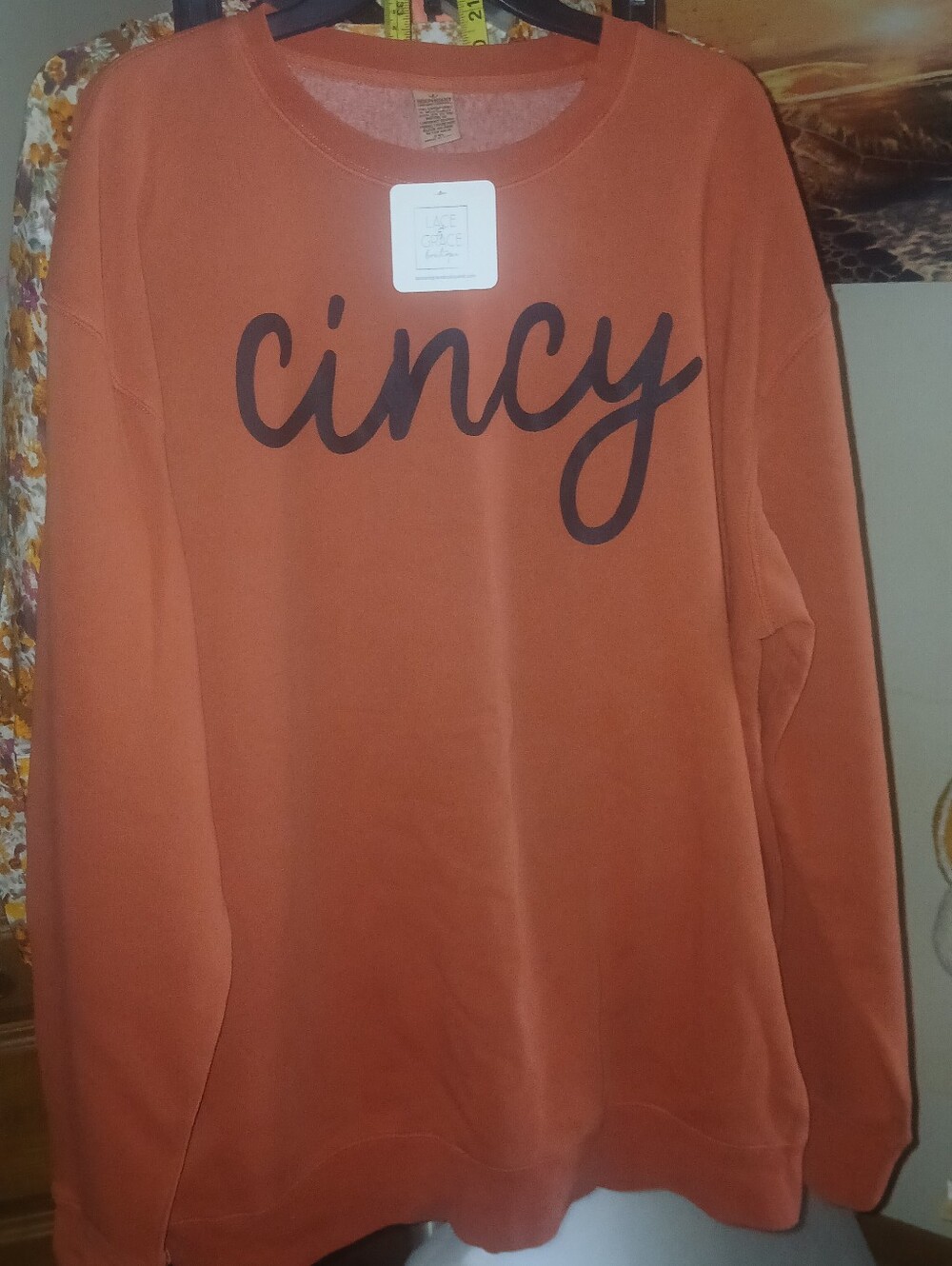 Rust Orange "cincy" Graphic Sweatshirt